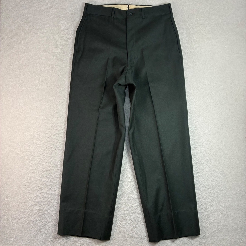 Vintage Vietnam Era Military Trousers Men 34x30 Green OG-107 Cotton Sateen 60s